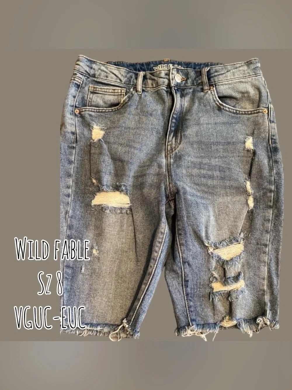 Wild Fable Distressed Denim Bermuda Shorts